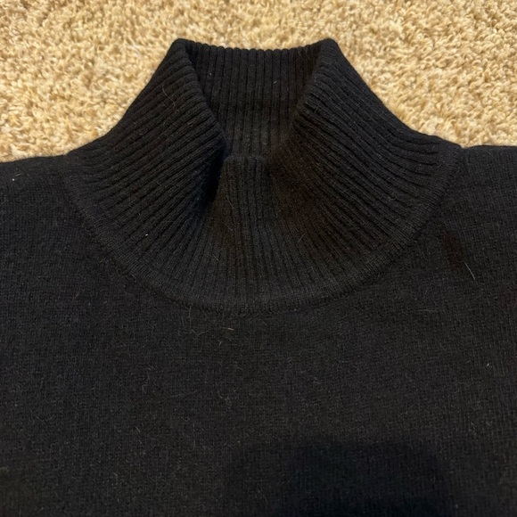 Vintage Liz Claiborne Lambswool Angora Rabbit Hair Mix Black Turtle Neck Sweater - Picture 3 of 8